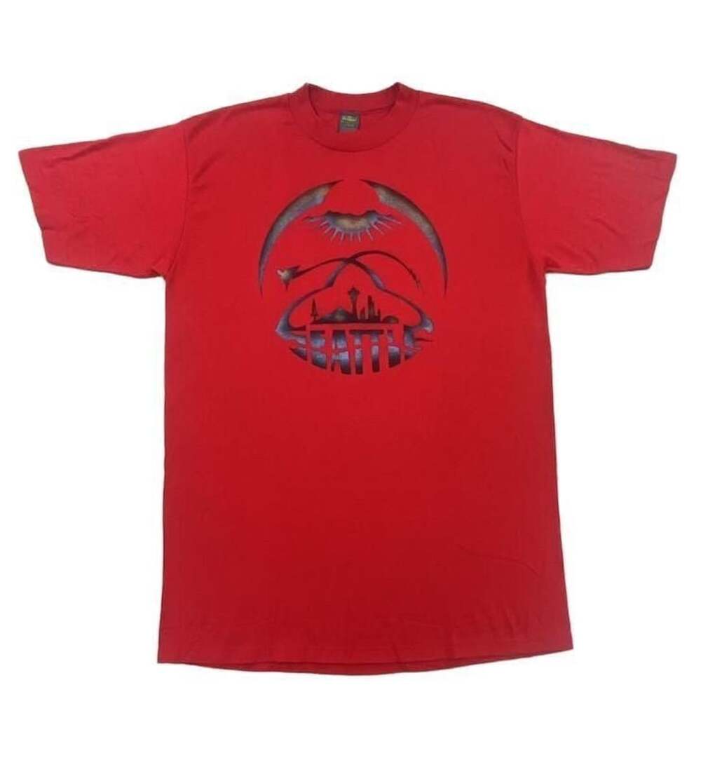 1980s Jerzees by Russell single-stitch Seattle skyline t-shirt Sz L